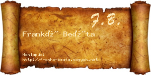 Frankó Beáta névjegykártya